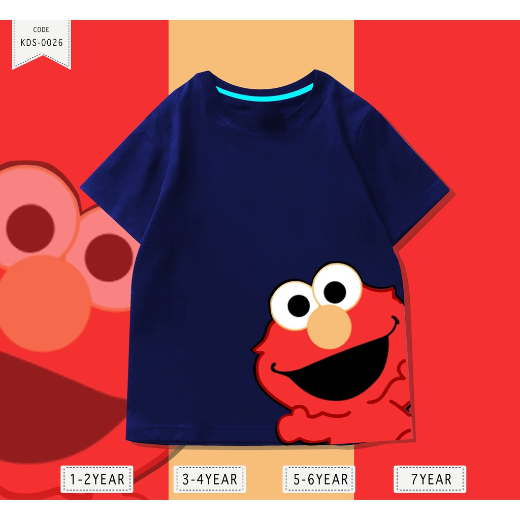 Baju Anak 1-8thn / Kaos Distro DTF Anak Laki Laki dan Perempuan / Unisex / Motif Elmo