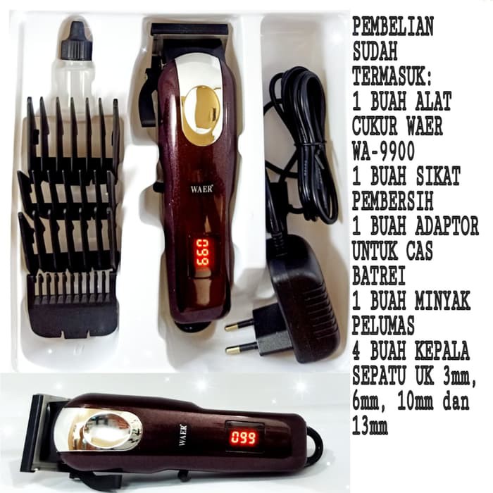 ALAT CUKUR RAMBUT HAIR CLIPPER CAS CHARGE WAER WA-9900