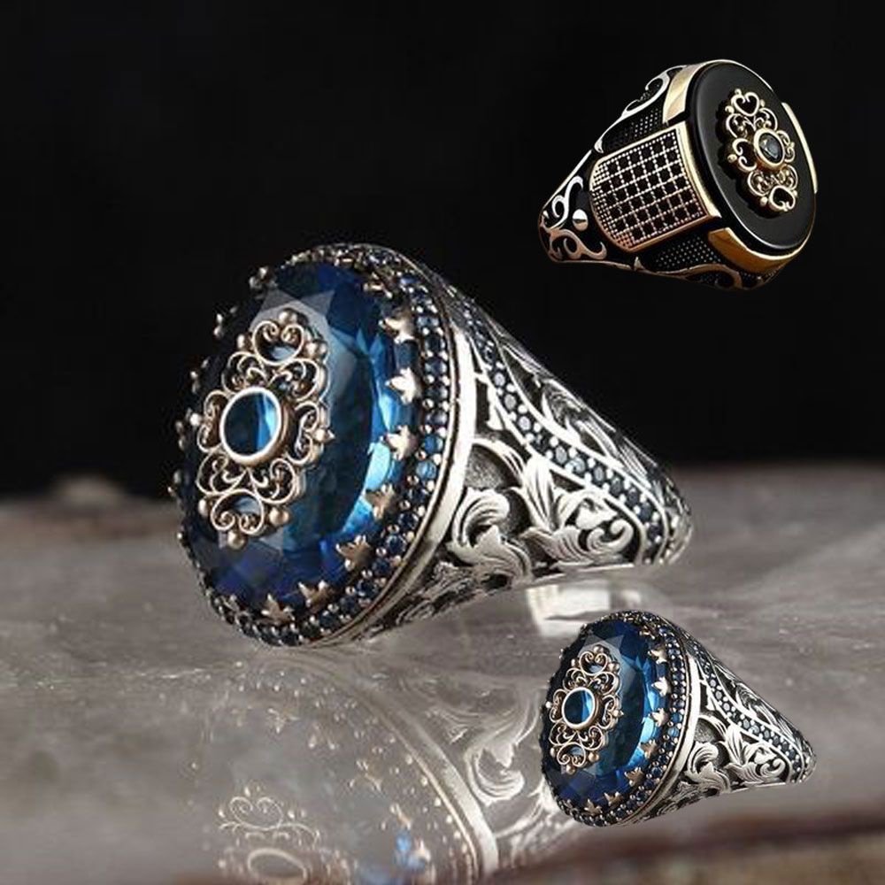 ROW New Closed Ring Jewelry alloy Retro Fashion Black And Silver Multi-size Man Two Kinds/Multicolor