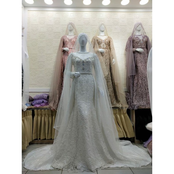 Gaun pengantin duyung payet/weding dress