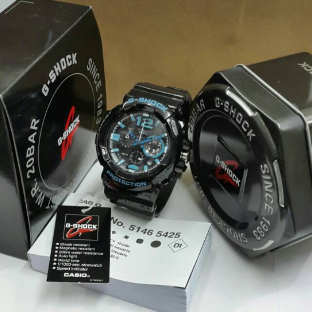 Jam pria G shock GAC110 black series plus box kaleng