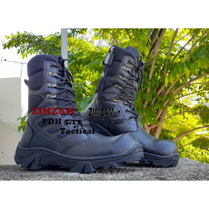 SEPATU ZIMZAM PDH TACTICAL 5.11 BLACK BOOTS SAFETY  OUTDOOR HIKING TOURING