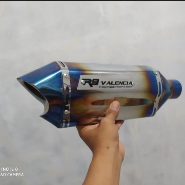 Knalpot Racing R9 Valencia Half Blue Silincer Only