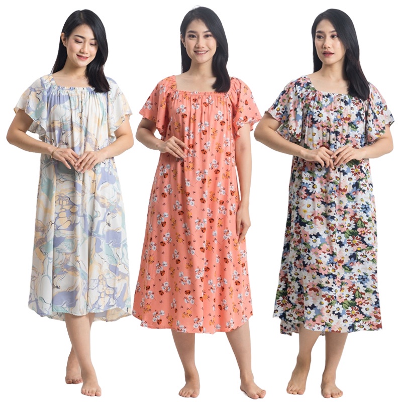 DS PYG DASTER KEKINIAN BAJU TIDUR WANITA DEWASA REMAJA TERUSAN BAHAN KATUN RAYON