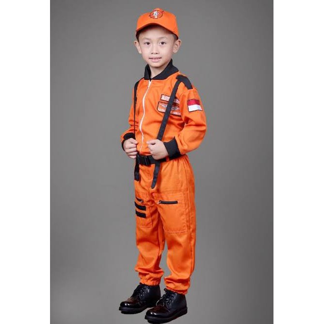 BAJU ASTRONOT ANAK WARNA ORANGE- KOSTUM ANAK - KOSTUM ASTRONOT ORANGE 3 S/D 7 TH