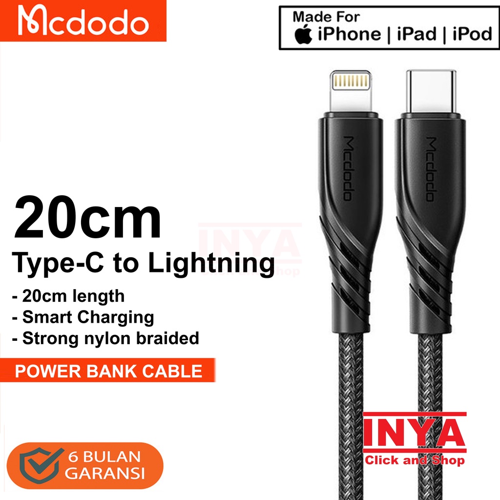 MCDODO CA-8463 DATA CABLE Type C to Lightning 0.2m - Kabel Data iPhone