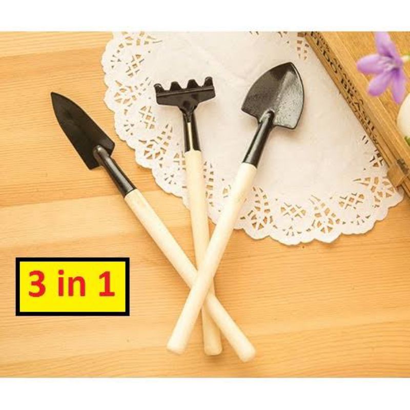 Set Alat berkebun mini 3 in 1 / sekop mini garpu cangkul mini terbaik murah