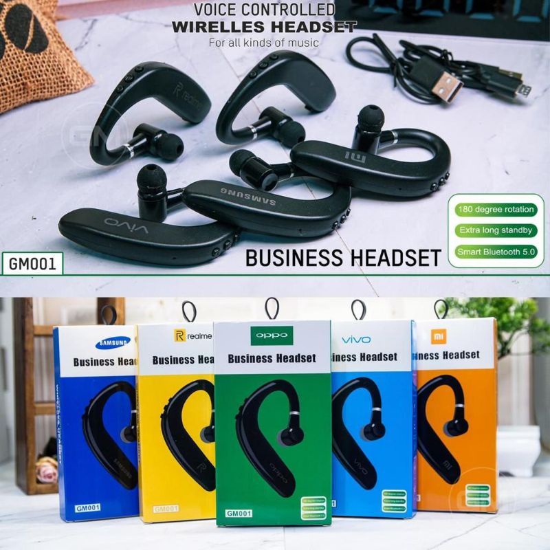 HF HEADSET BLUETOOTH GM-001 BRANDED SPORT SINGEL BASSS