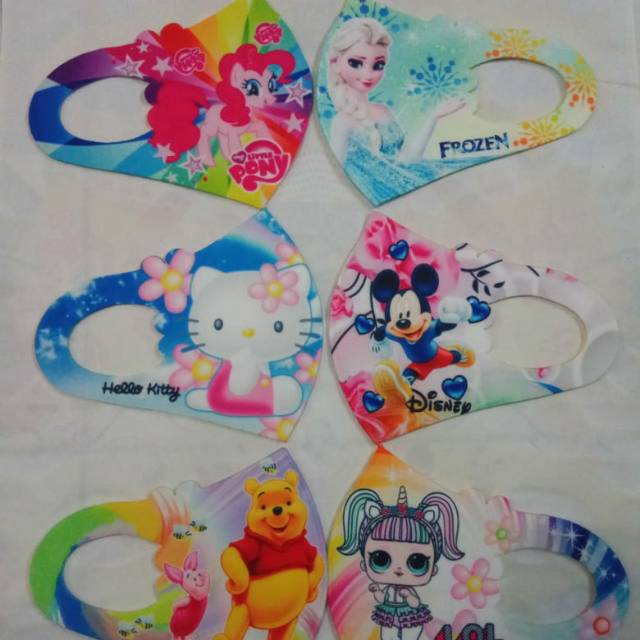 Masker Anak Karakter /Masker Scuba bisa dicuci