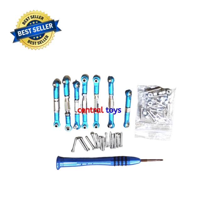 metal pull rod 7pcs bonus obeng untuk WLToys 124018 124019 XK 144001