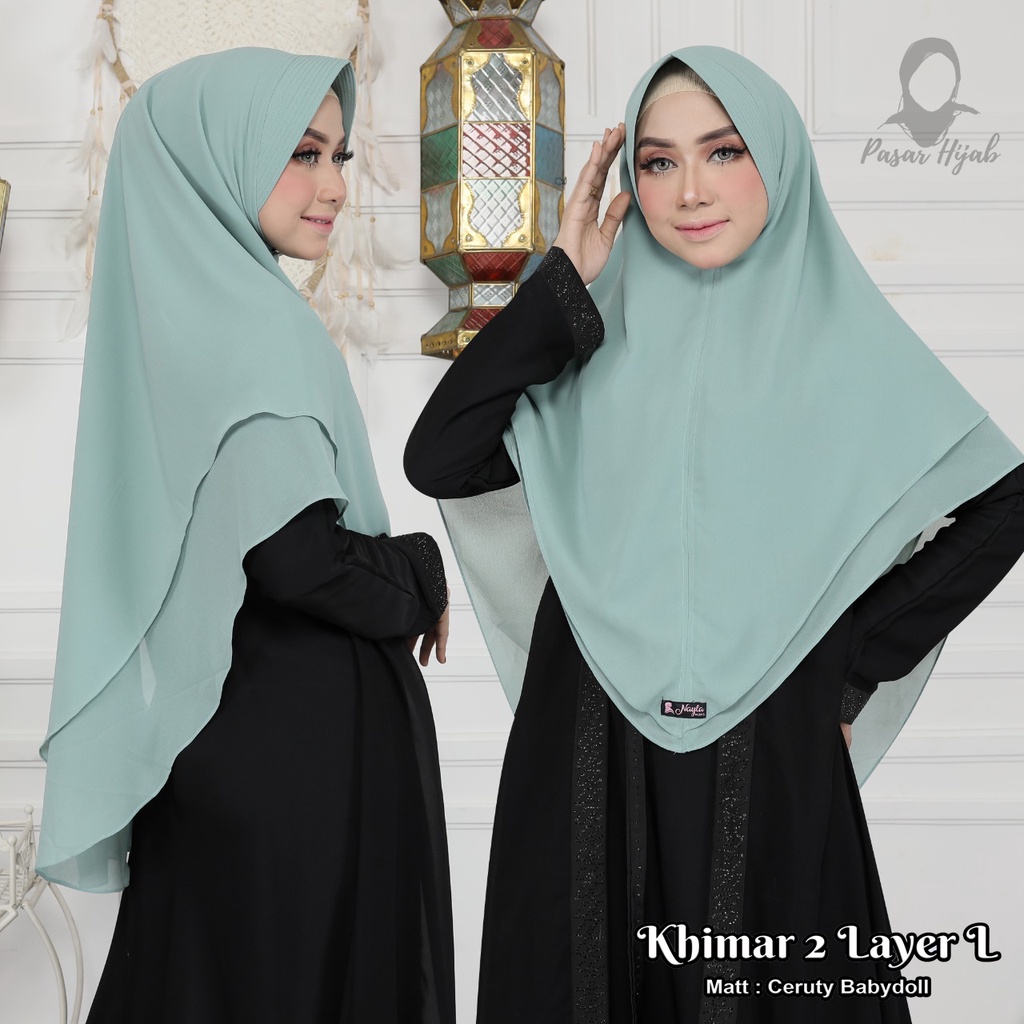 Khimar 2 Layer Size L Ceruty Babydoll Original By Nayla Hijab Kerudung Ceruty Jumbo Pasar Hija'b