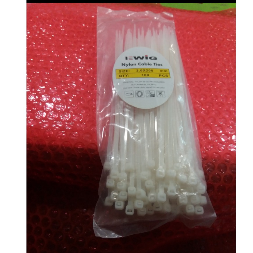 Nylon Cable Ties Insulok Insulock 15cm, 20cm, 25cm Putih isi @100pcs