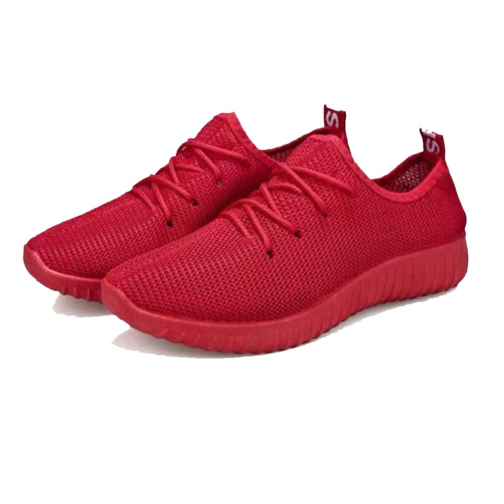 Kets Wanita Import Sepatu Sneaker Wanita Pria Sport Kasual Kanvas Hitam Merah Import - Sepatu Sneake