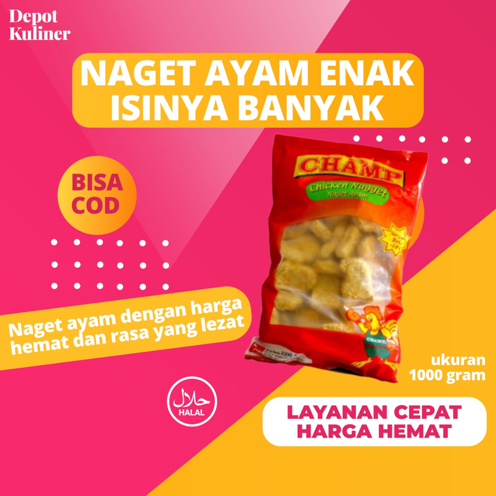 Champ Chicken Nugget 1kg / Nugget Ayam