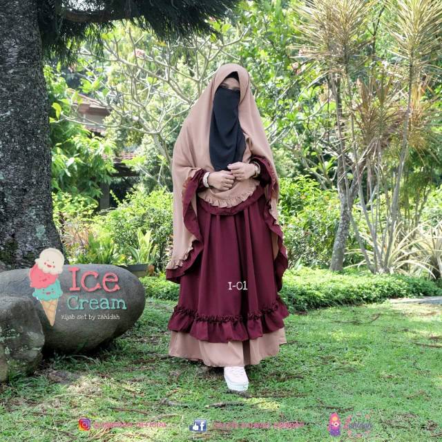 titi.id Gamis Ice Cream polos zahidah
