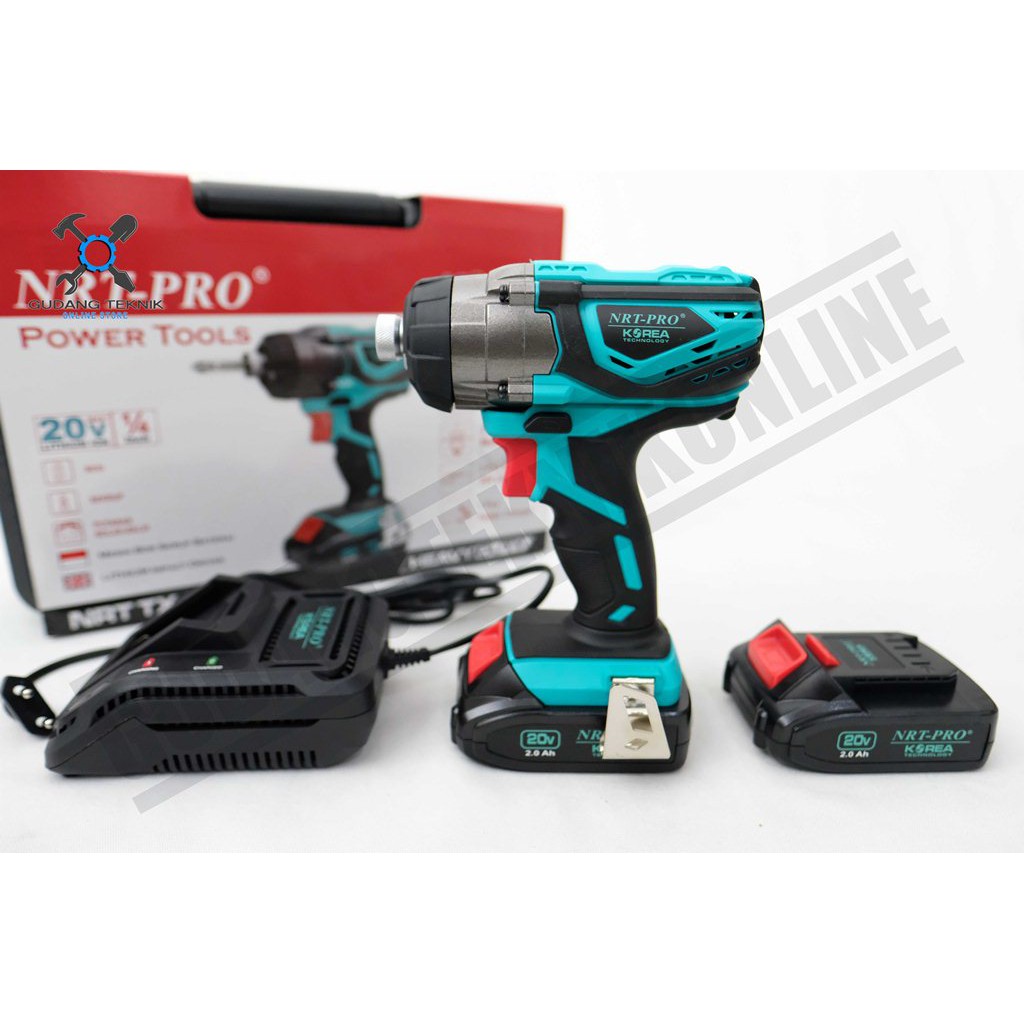 Cordless NRT Pro TX 20 Mesin Bor Obeng Baterai NRT PRO TX-20 DC 20V Cordless Impact Driver NRT TX20D