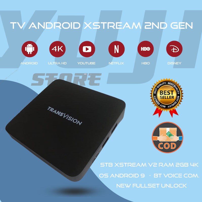 TV Android STB Transvision XSTREAM V2 RAM 2GB - New 100% Fullset BNOB Unlock