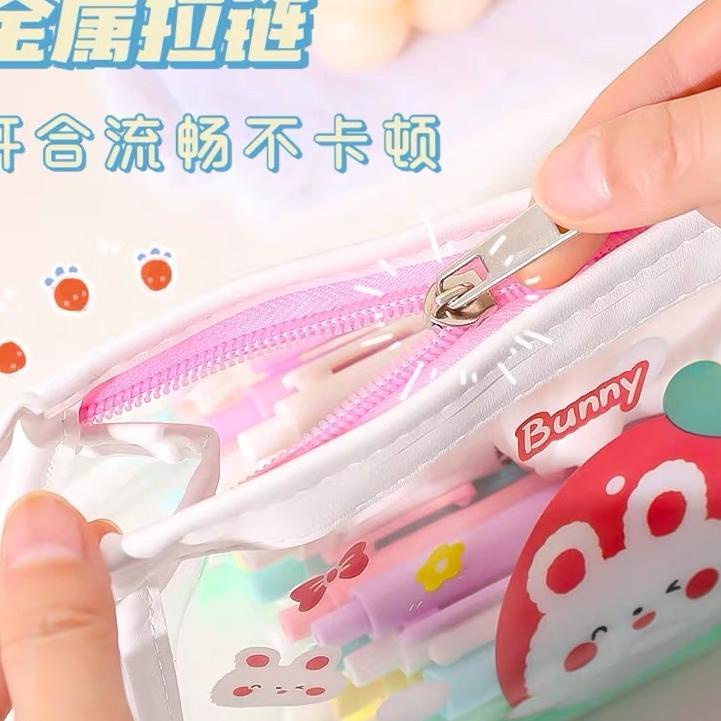 

TEMPAT PENSIL TRANSPARANT KOREA ZIPPER MOTIF AESTHETIC KREATIF LUCU / FILE BAG POUCH PVC TRANSPARAN SERBA GUNA / KOTAK PENSIL / DOMPET TAS POUCH KOSMETIK ✔