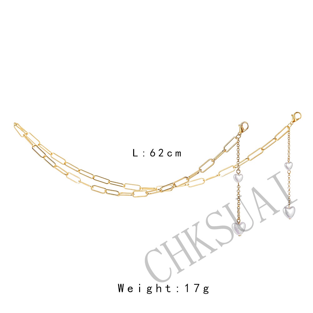 Gold Chain Love Pearl Fashion Anti-lost Mask Hanging Chain Necklace