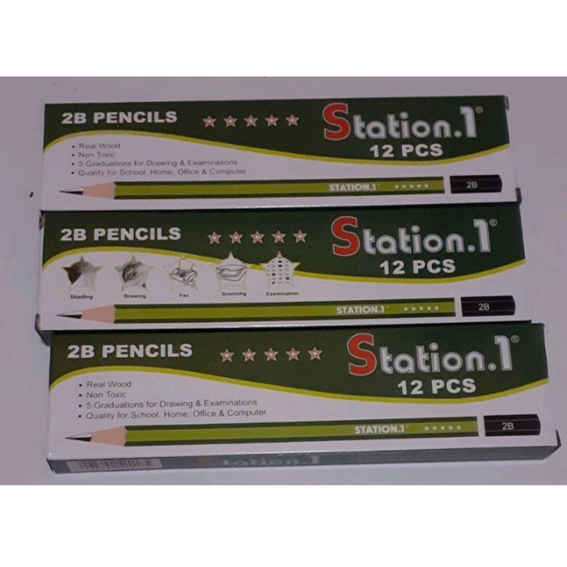 

pensil merk station.1 2B 1pack isi 12 pcs TERMURAH