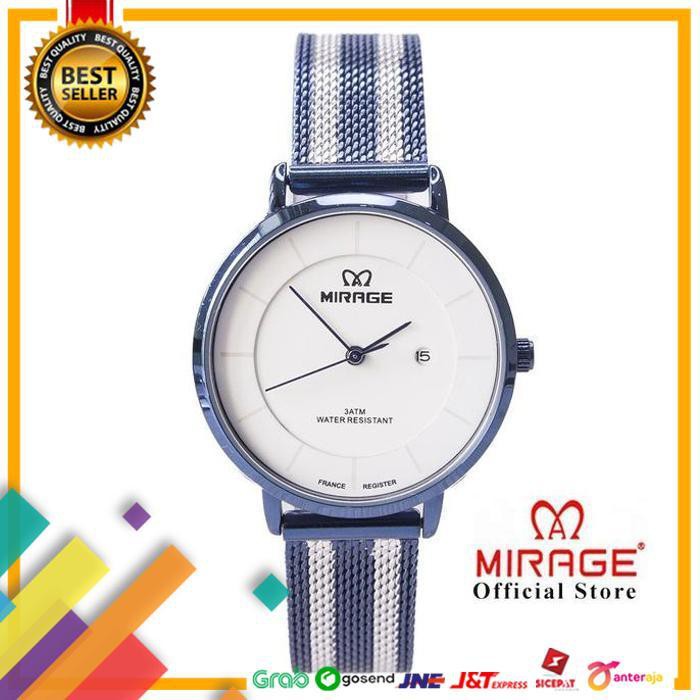 NEW.. MIRAGE JAM TANGAN WANITA GELANG PASIR VARIASI LIST BRACELET 8677L NAVY ..TERBARU