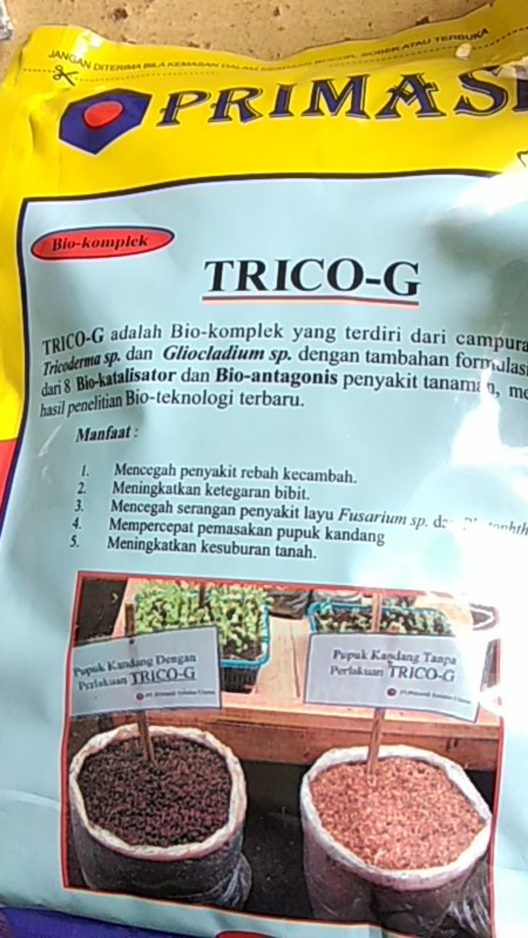 Fungisida Biologis Organik Trico-g 500gram Obat Layu Bakteri Fusarium
