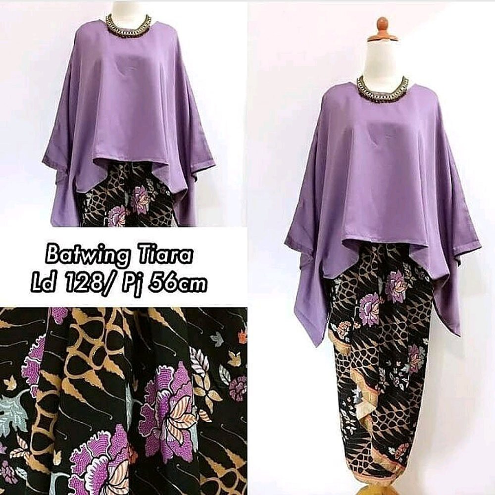 Promo Setelan Kebaya Modern Batwing Ungu Limited