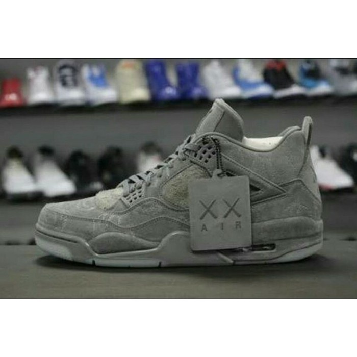 sepatu basket air jordan 4 kaws grey