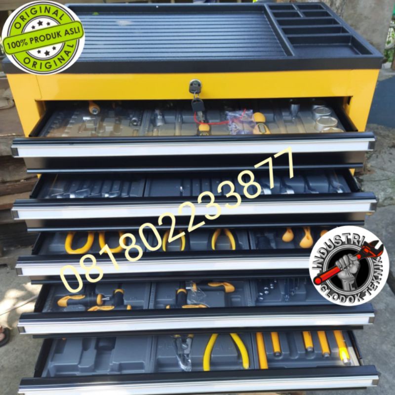Lemari Kunci tool Box / tool kit set 7 susun/Roller Cabinet 7 Laci