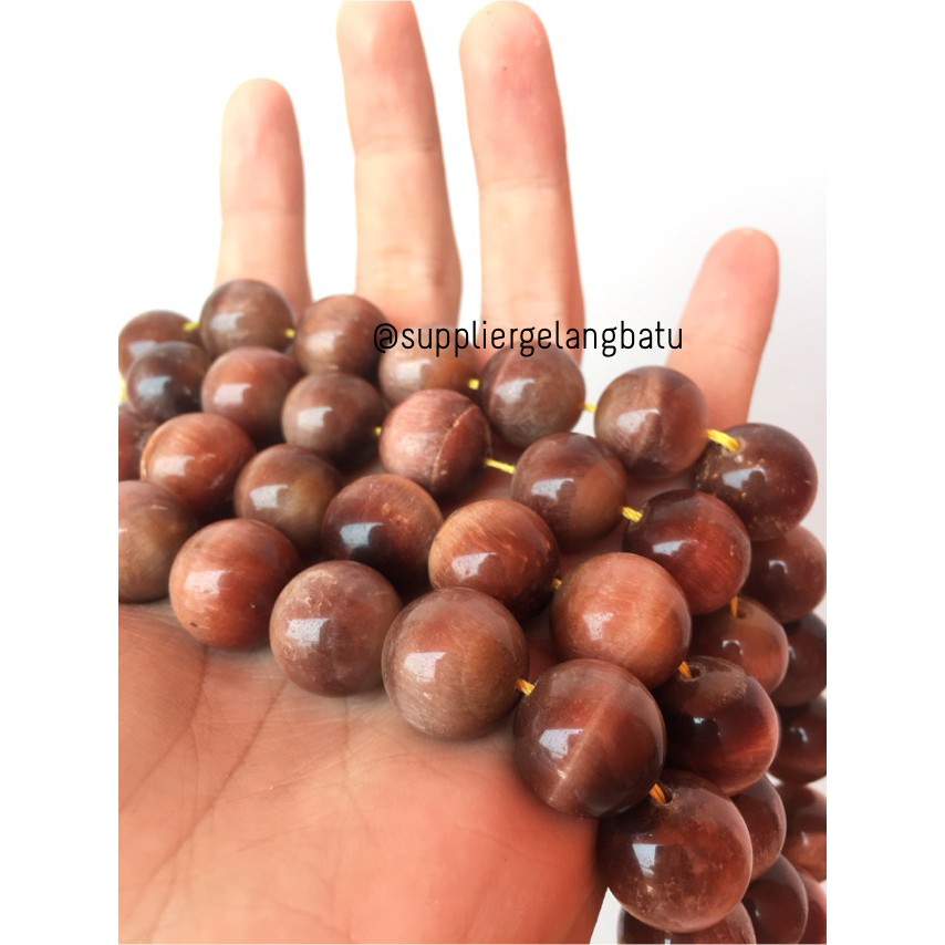 RED Tiger Eye 16mm bahan batu biduri sepah merah material aksesoris craft pria wanita fashion craft