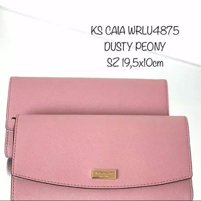 Kate spade caia trifold wallet dusty peony original