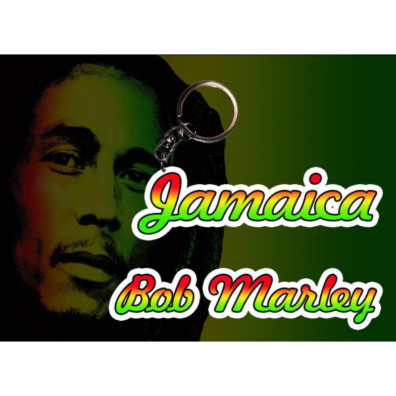 gantungan kunci akrilik custom nama warna tema bob Marley or reggae / ganci / keychain achrilyc