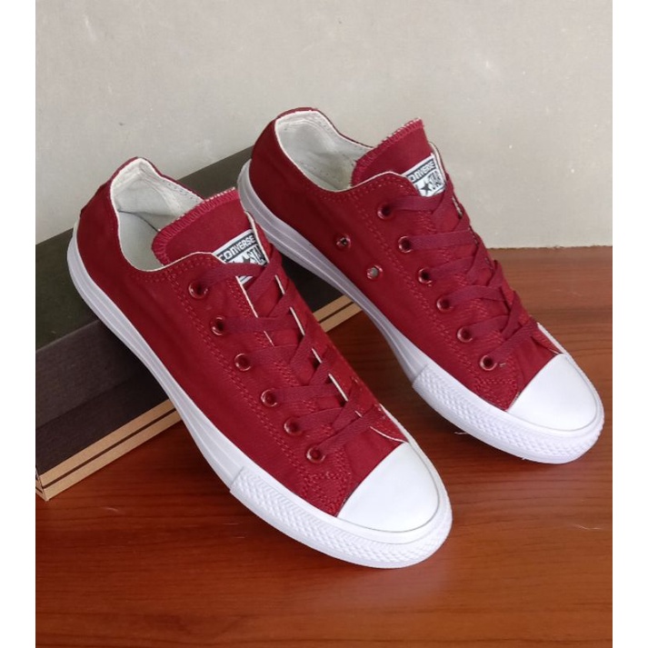 (free box converse)sepatu converse all star ct chuck taylor maroon all star ct merah maroon