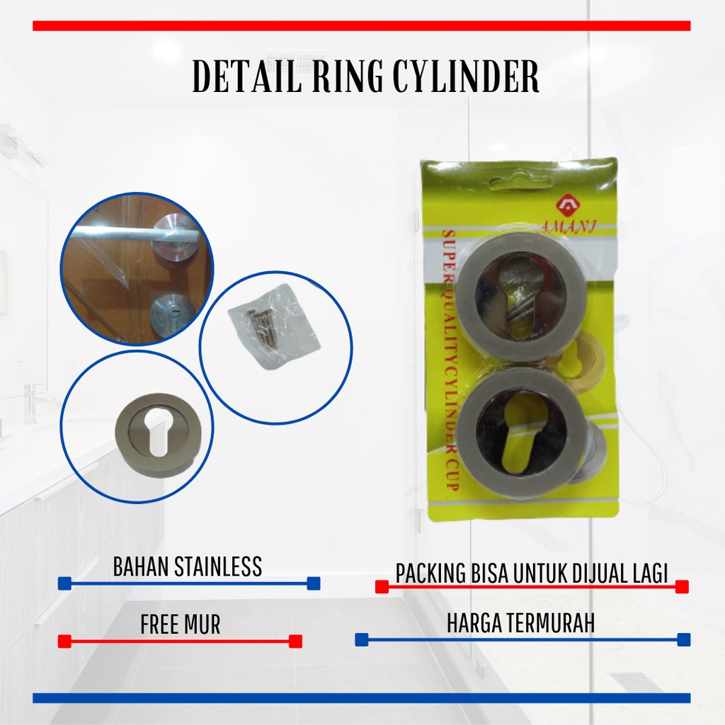 RING KUNCI PINTU / SILINDER KUNCI BULAT / TUTUP KUNCI PINTU STAINLESS