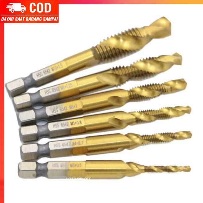 (100% BARANG ORI) Mata Bor Drill Bit Countersink HSS M3-M10 6 PCS