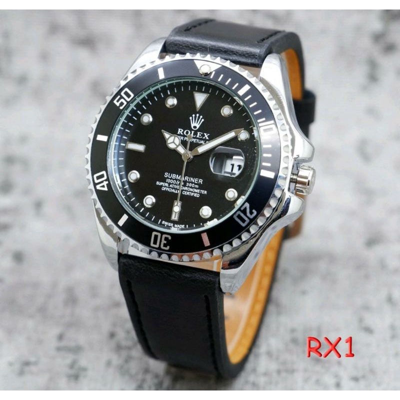 TRENDINGGGGGG JAM TANGAN KULIT SUBMARINER TANGGAL AKTIF JAM TANGAN KULIT