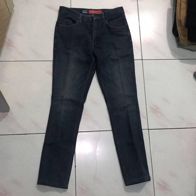 Preloved Celana Jeans Leggs Original Panjang Warna Biru Dongker Navy Ukuran Size 31 Panjang 82cm