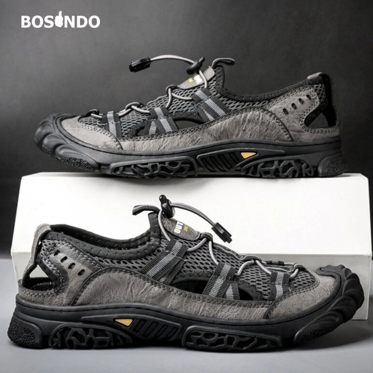 BOSINDO✔ B28 sendal gunung hiking pria kulit import/sepatu sneakers gunung hiking pria  impor