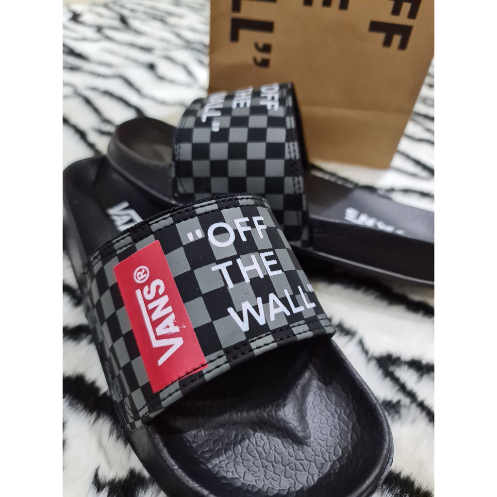 [COD] SANDAL VANS OFF THE WALL BLACK PREMIUM / SANDAL SLOP KEREN / SANDAL DISTRO PRIA WANITA