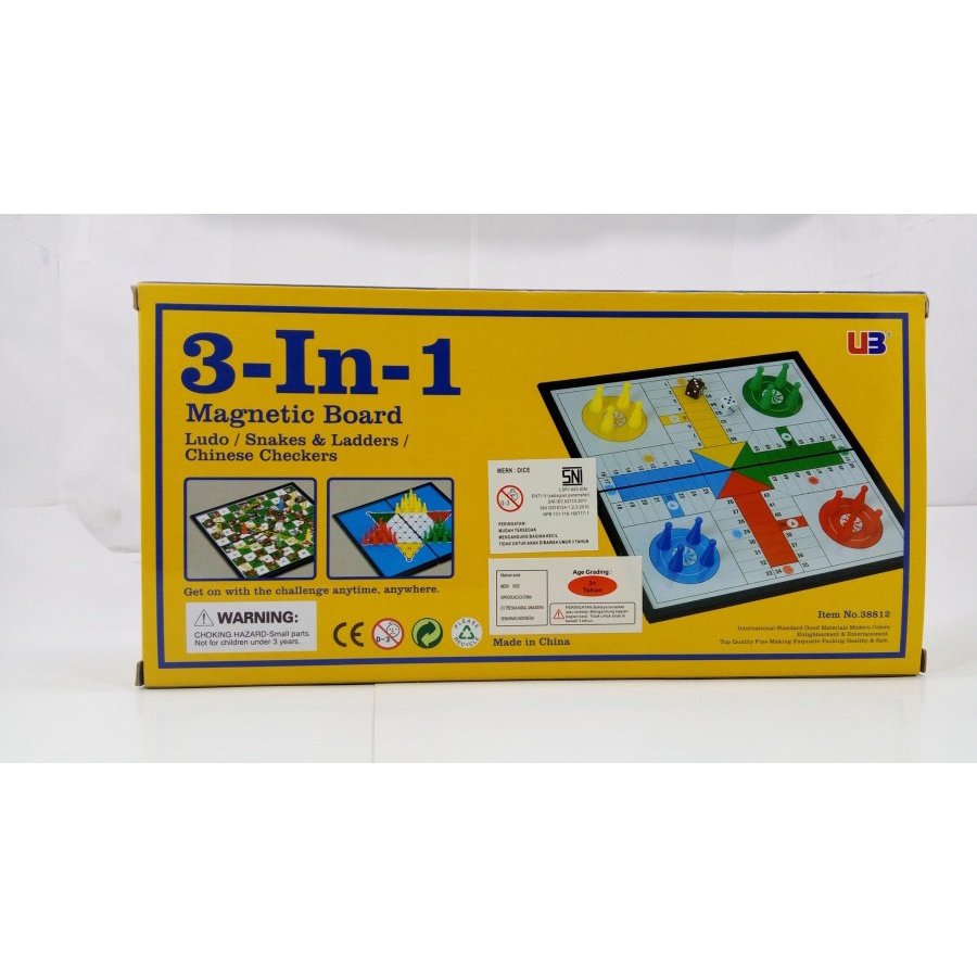 mainan board games 3 in 1 ludo