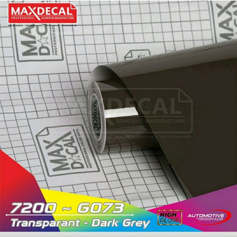 Sticker Stiker Skotlet Maxdecal Max Decal Transparant Dark Grey hitam transparan 7200 G073