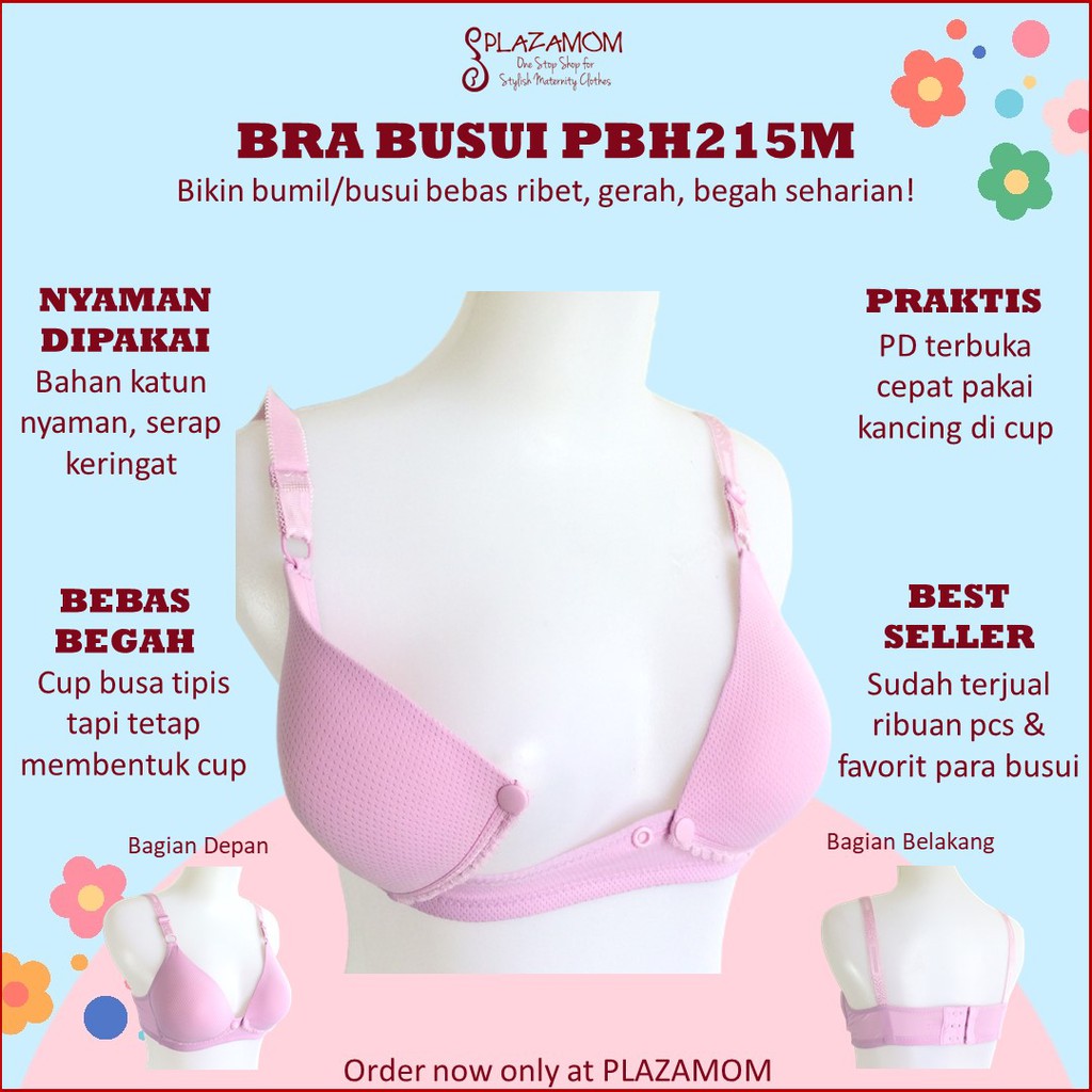 BRA MENYUSUI / BH BUSUI PBH215M - Bukaan Kancing, Cup Busa Tanpa Kawat Nyaman, Bikin Menyusui Anti Ribet &amp; Gerah