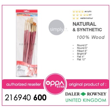 

Kuas Lukis Brush Set Daler Rowney Natural Synthetic 940600