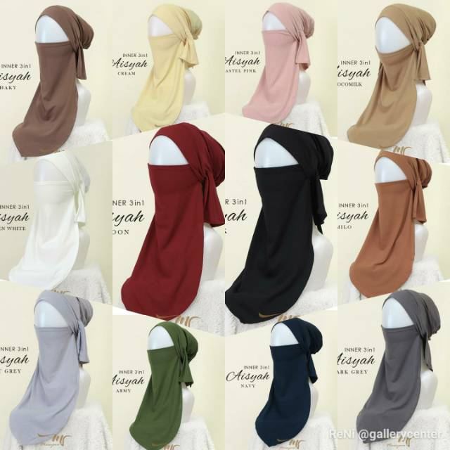 INNER CIPUT 3in1 AISYAH Original By Maisyara Syari. Inner multifungsi praktis ciput masker/niqob jg