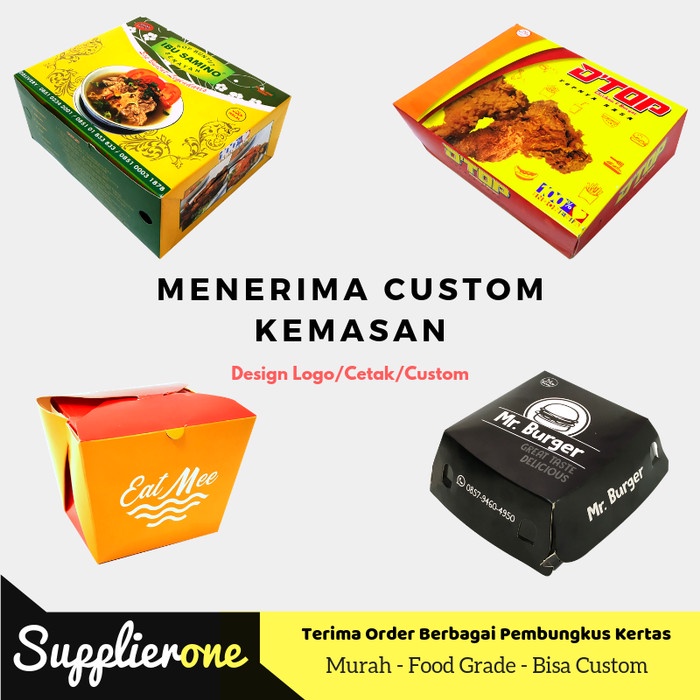 

LAINNYA-KEMASAN-MINUMAN- LUNCH BOX KUNCIAN POLOS NON LAMINATING, TEMPAT MAKANAN, BOX MAKANAN