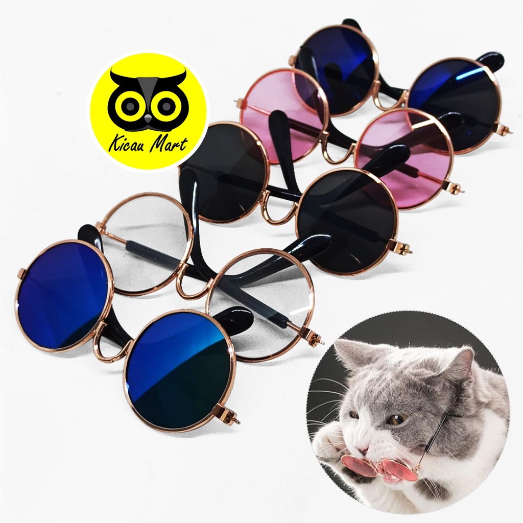 Kacamata Kucing Kaca Mata Kucing Anjing Monyet Sun Glasses Anti UV Kacamata Hewan Keren Pet Properti Pelindung Mata Baju Topi Kucing Aksesoris Kaca mata Lucu  Alat Peraga Foto Anabul Kitten Puppy