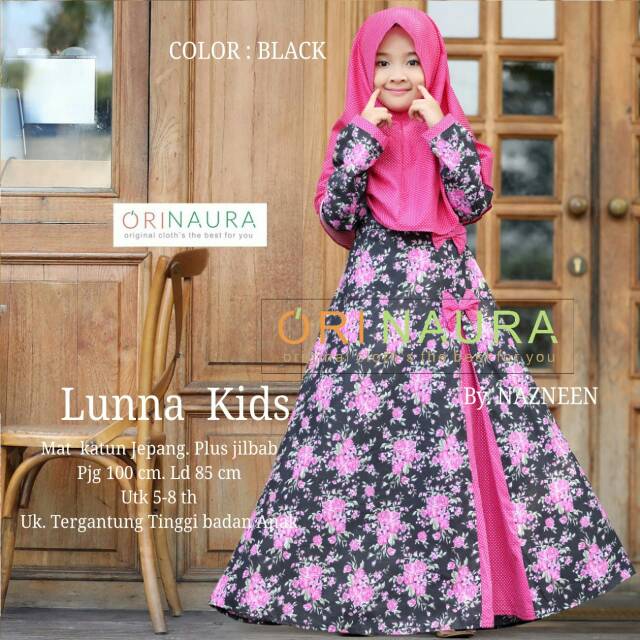 LUNNA KIDS KATUN JEPANG GAMIS ANAK ORI NAURA