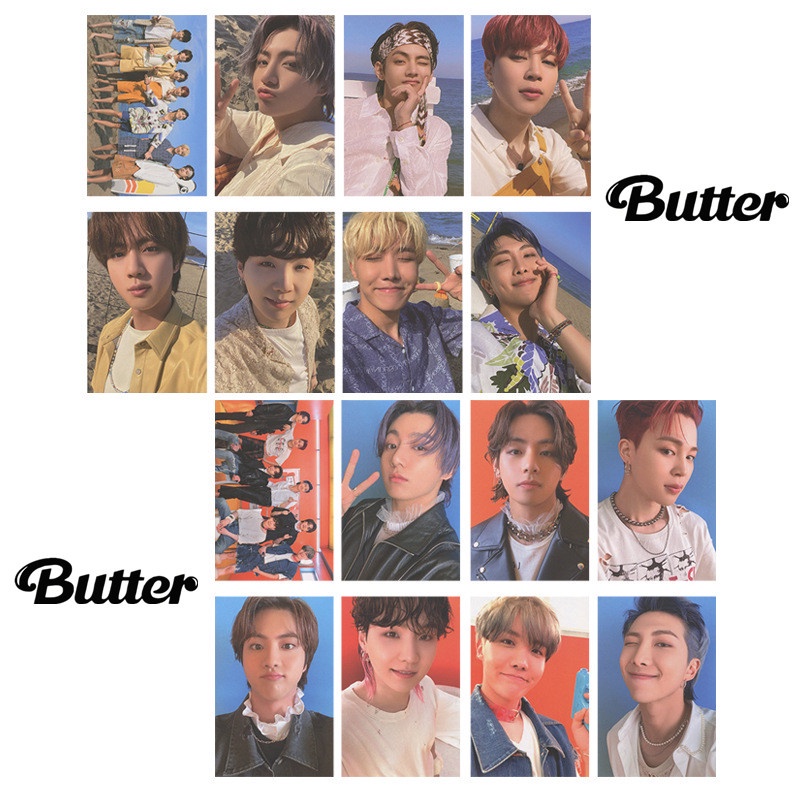 8pcs / Pak Kartu Foto Album KPOP BTS Butter Peach Cream