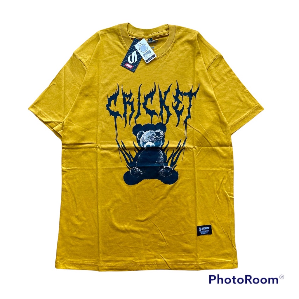 BAYAR DI TEMPAT KAOS DISTRO PRIA CRICKET BEAR MUSTARD TSHIRT THANKSINSOMNIA / KAOS THANKSINSOMNIA / 