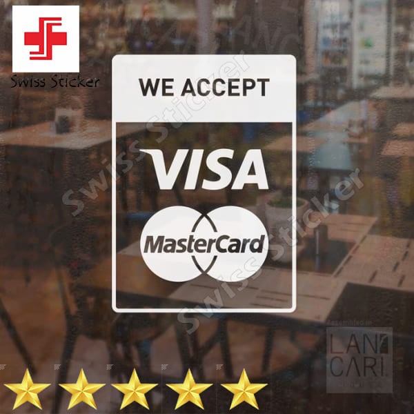

Grosir Sticker Cutting Decal Visa Mastercard Kredit Card Stiker Wall Kaca - Putih Elegan